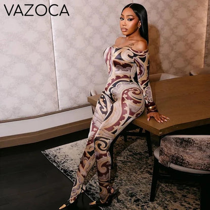 Baroque Off-Shoulder Jumpsuit