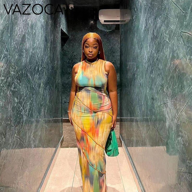 Aesthetic Tie Dye Maxi Dress