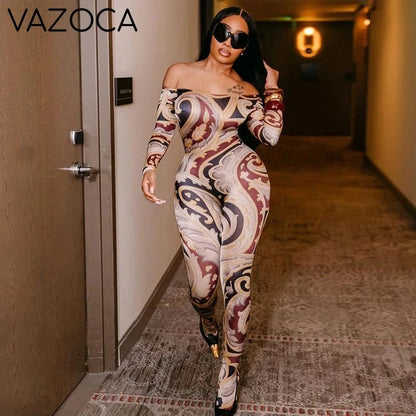 Baroque Off-Shoulder Jumpsuit
