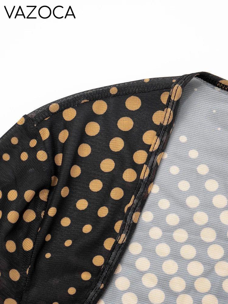 Polka Print 3pcs Shawl Short Set
