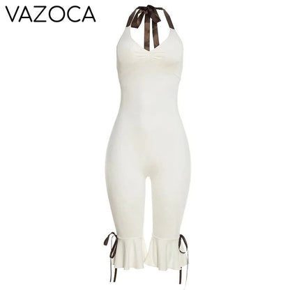 Bowknot Backless Jumpsuit