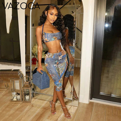 Printed Floral Capri Set