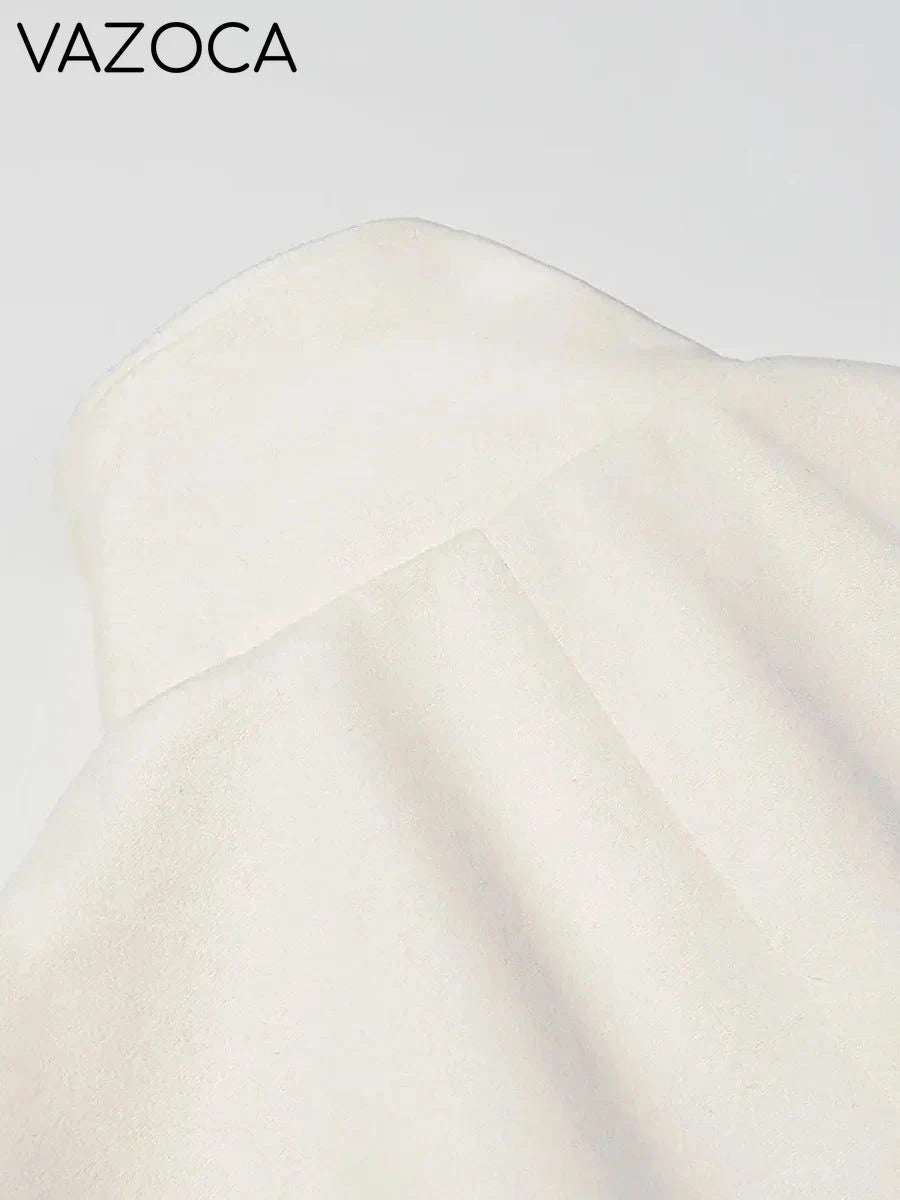 Luxurious Wool Stand Collar Coat