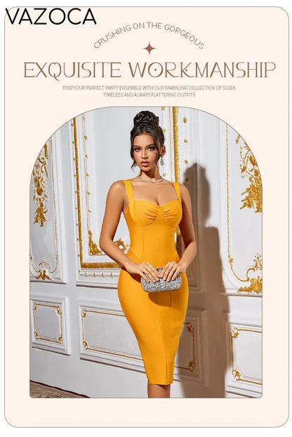 Vibrant Orange Bodycon Bandage Dress