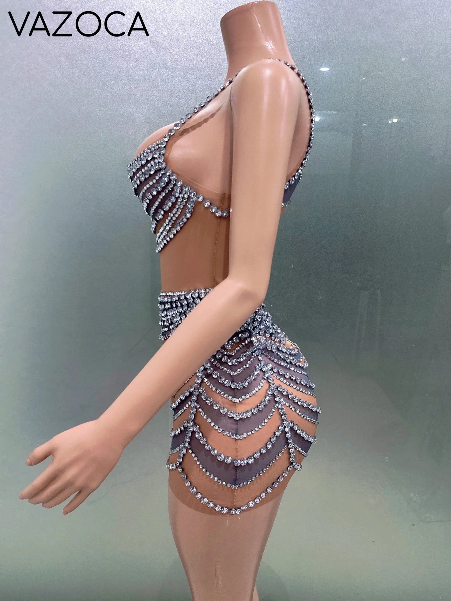Shinning Diamond Mini Dress