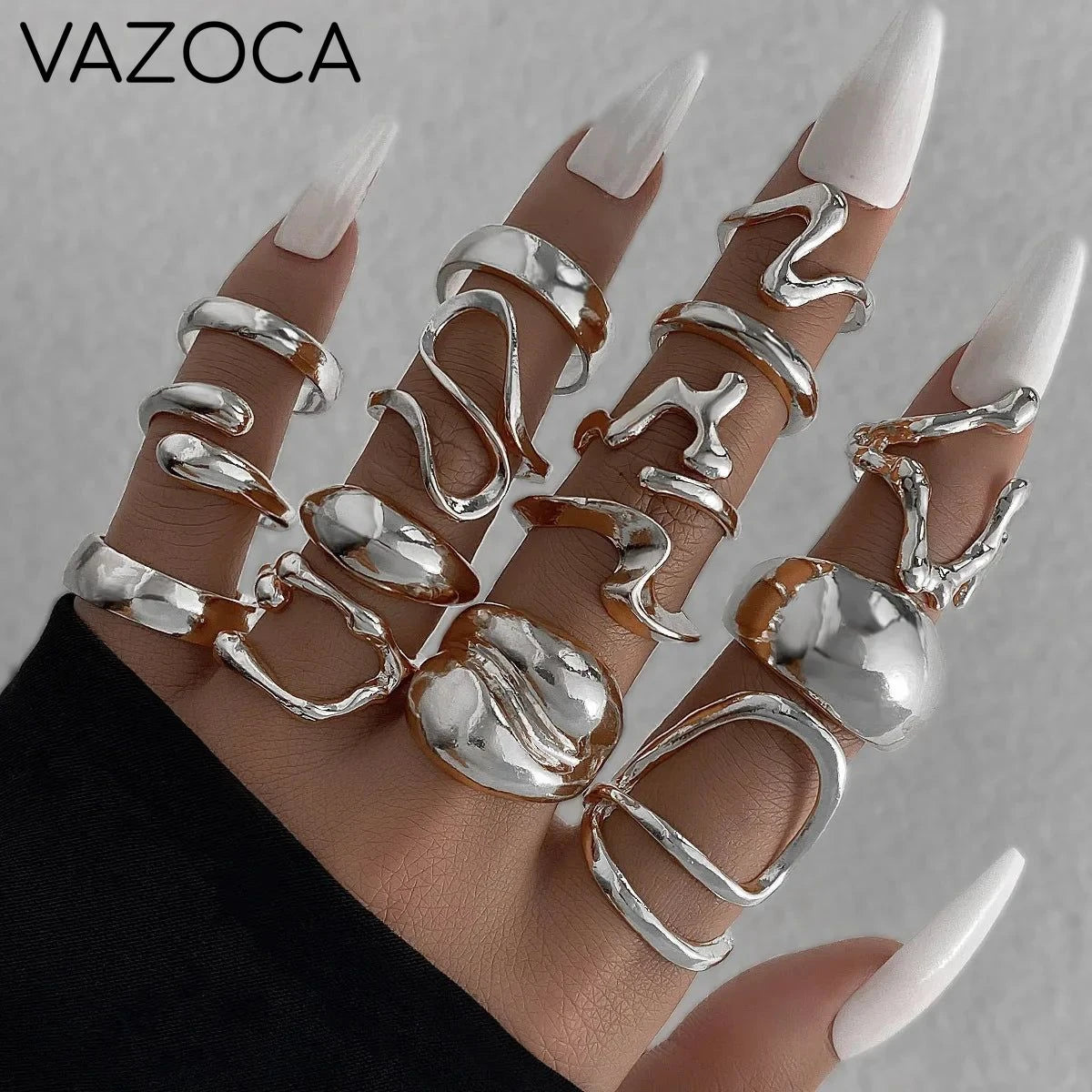 15Pcs Retro Boho Rings Set 02