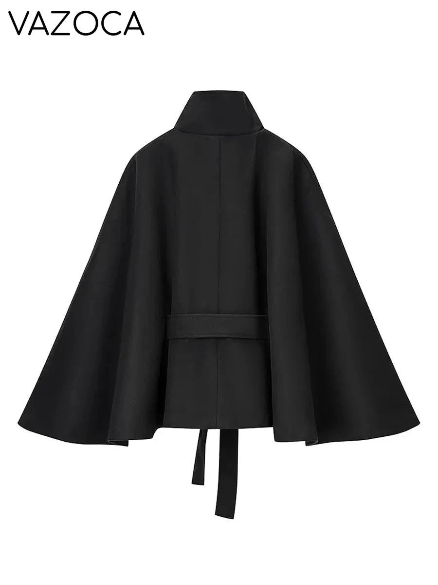 Luxurious Wool Stand Collar Coat