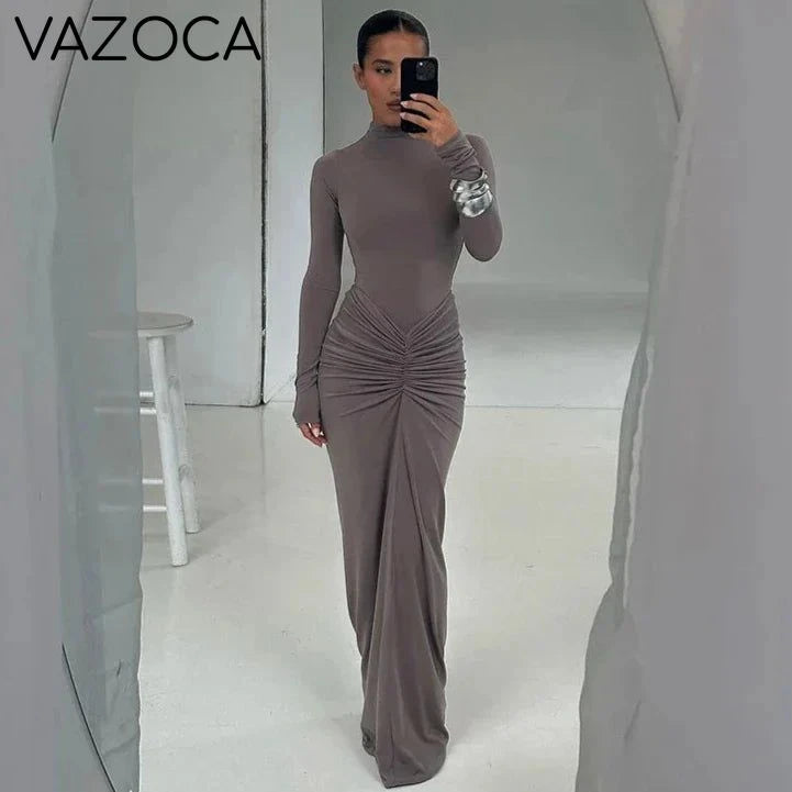 Elegant Ruched Autumn Dress