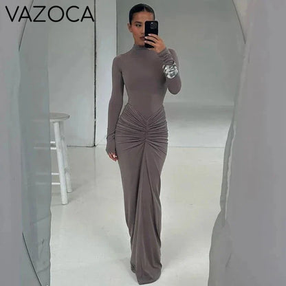 Elegant Ruched Autumn Dress