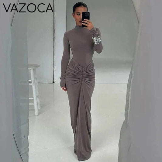 Elegant Ruched Autumn Dress