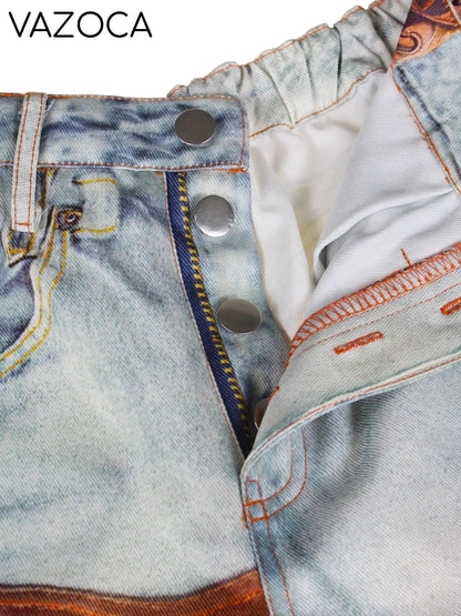 Leather 3D Print Pants
