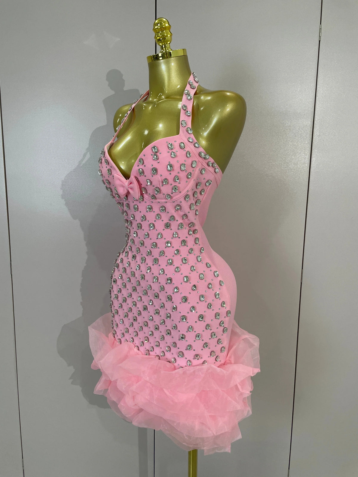 Sarah Rhinestone Bandage Mini Dress