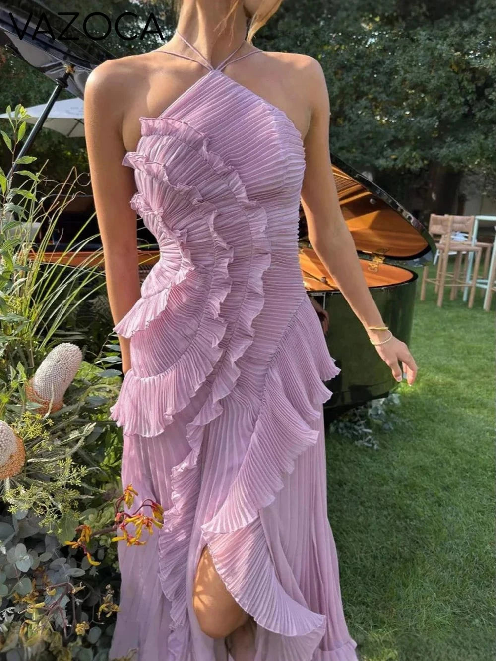 Kelsi Chiffon Ruffle Maxi Dress