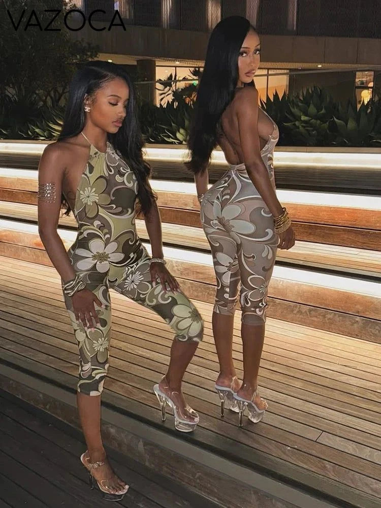 Celena Floral Romper green