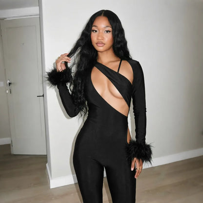 Rissa Fur Jumpsuit