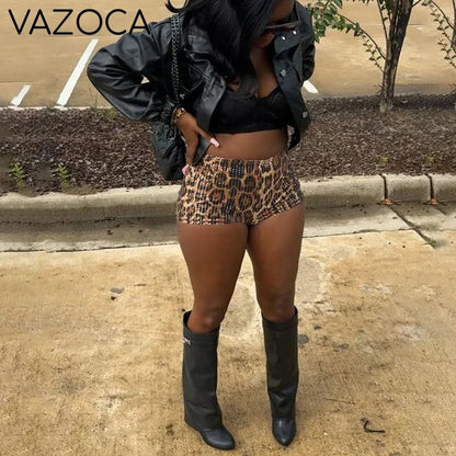 Glam Sequin Leopard Shorts
