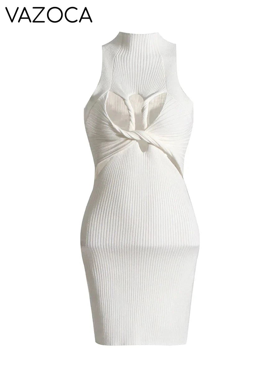 Dearra Knit Mini Dress WHITE