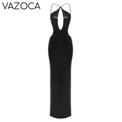 Aisha Sequins Backles Dress