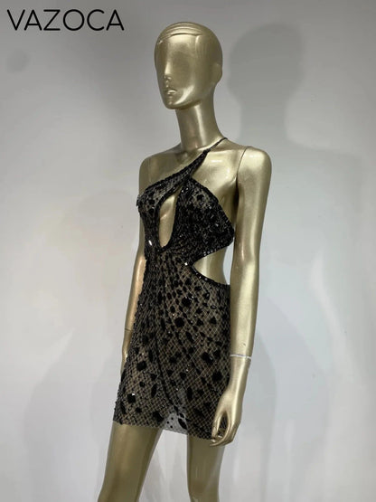 Anaya Mesh Sequins Mini Dress