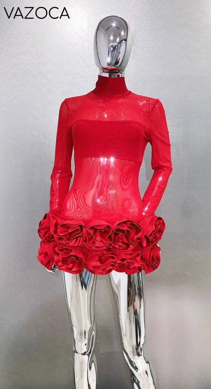 Scarlet Mesh Bandage Dress