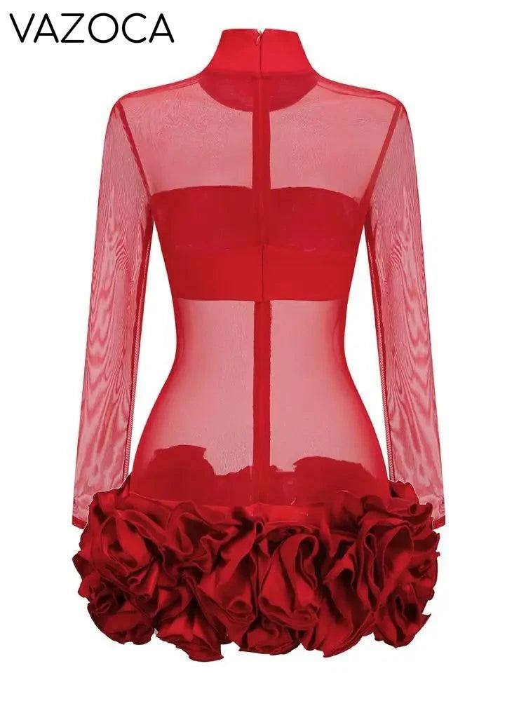 Scarlet Mesh Bandage Dress