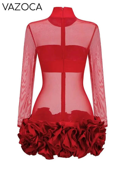 Scarlet Mesh Bandage Dress