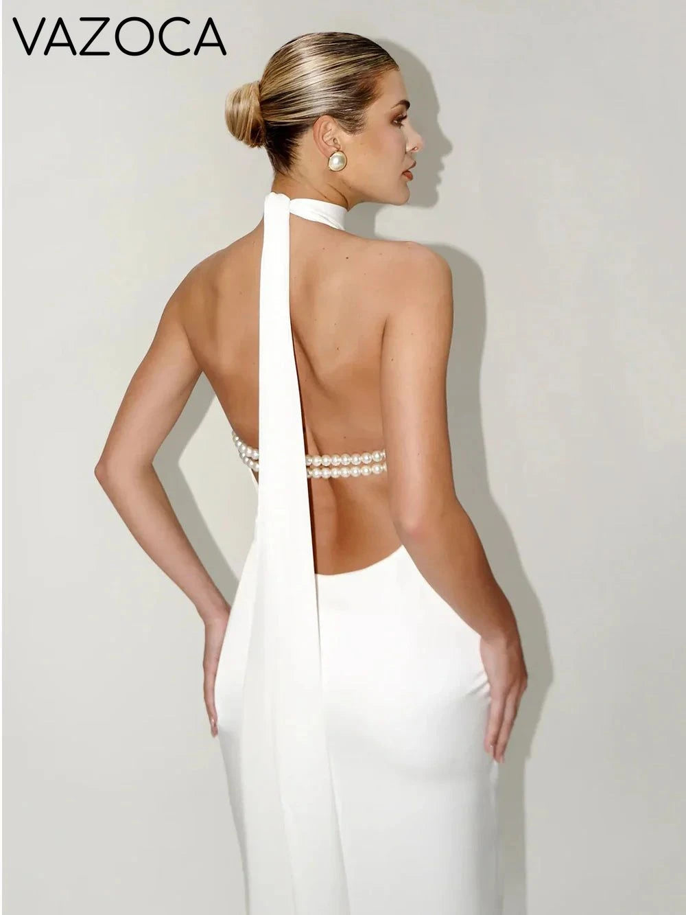 Pearl Backless Maxi Dress