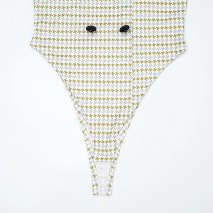 Cape Houndstooth Bodysuit Set