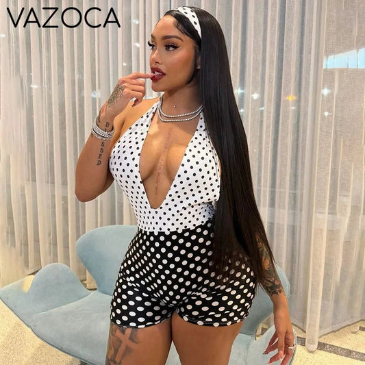 Polka Dot Halter Romper