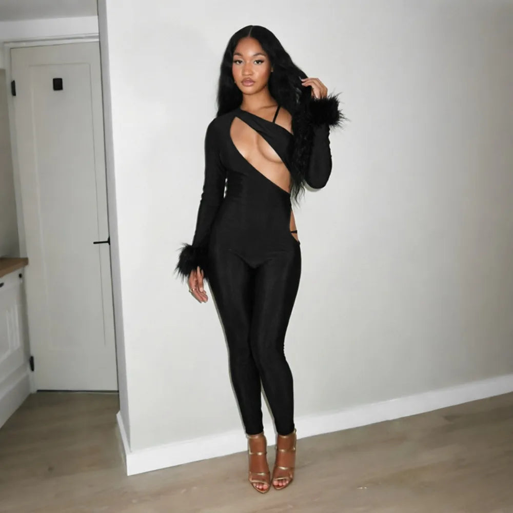 Rissa Fur Jumpsuit