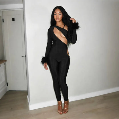 Rissa Fur Jumpsuit