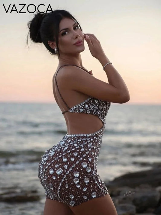 Anaya Mesh Sequins Mini Dress