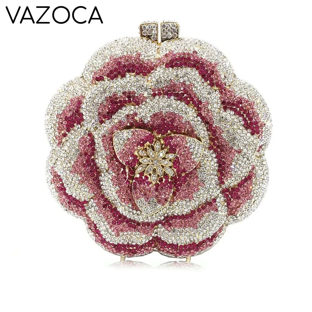 Floral Crystal Clutch Purse