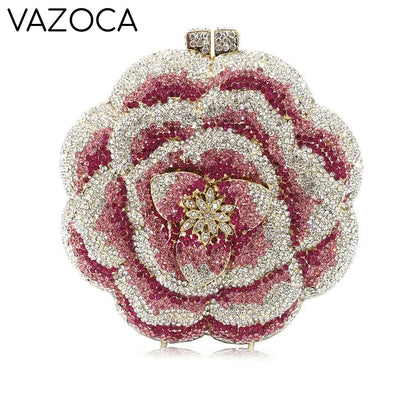 Floral Crystal Clutch Purse