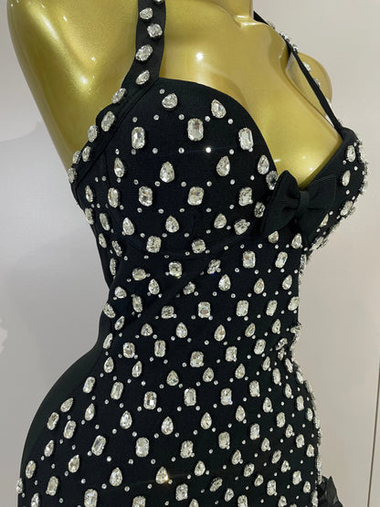 Sarah Rhinestone Bandage Mini Dress