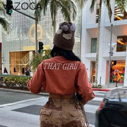 That Girl Crop Sweatshirt Red