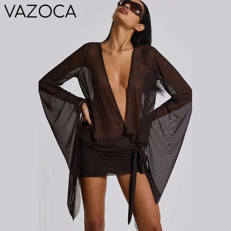 Sheer Wrap Cover Dress