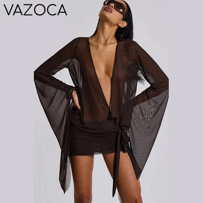 Sheer Wrap Cover Dress