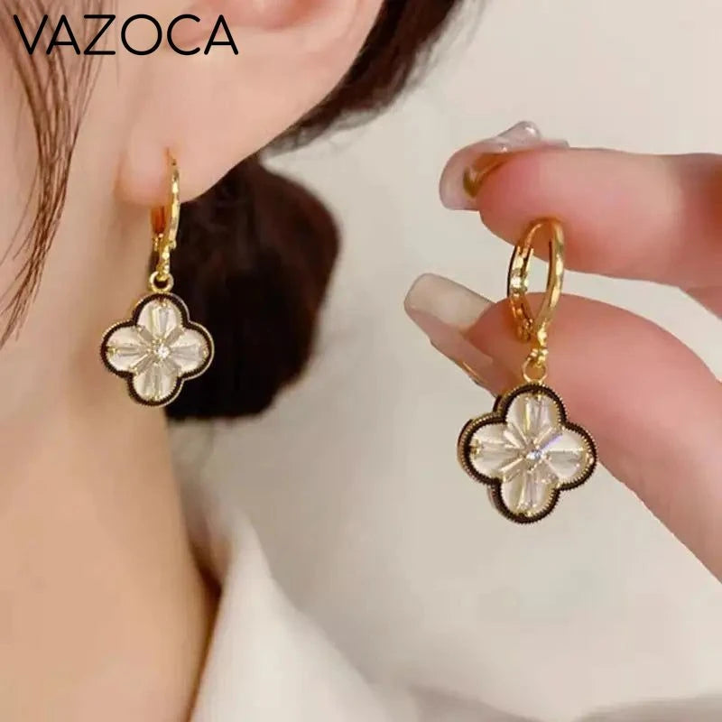 Leaf Clover Dangle Earrings