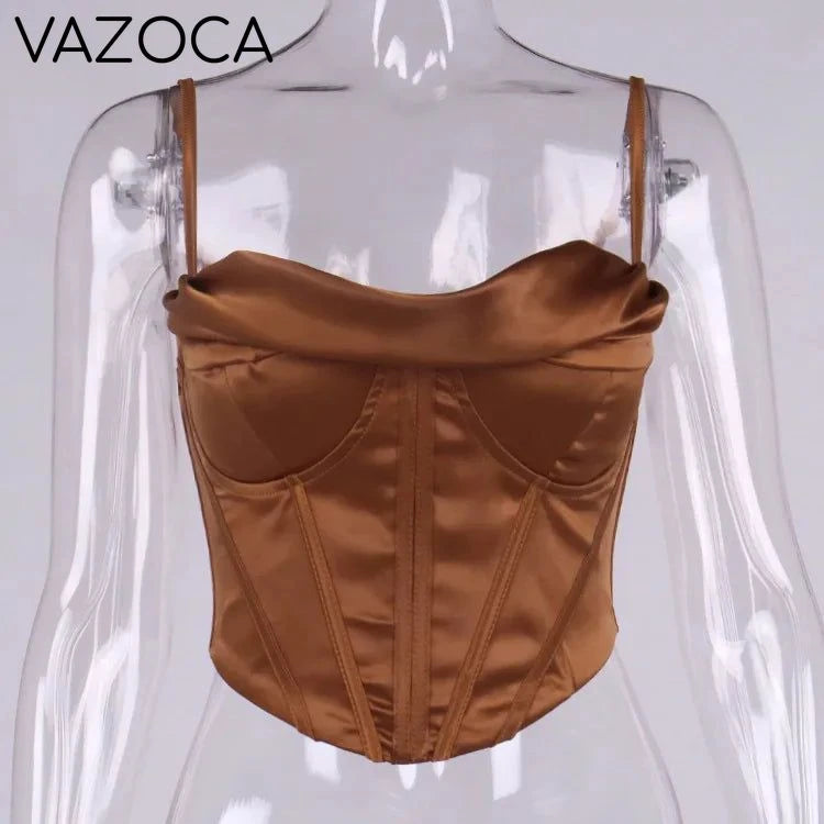 Satin Bustier Corset Top