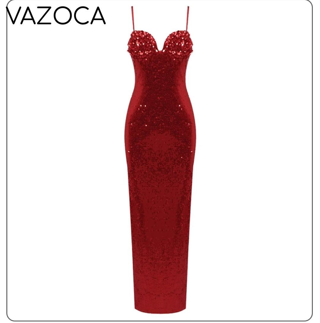Luxury Sequins Bodycon Maxi Dress