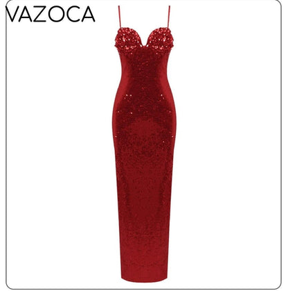 Luxury Sequins Bodycon Maxi Dress