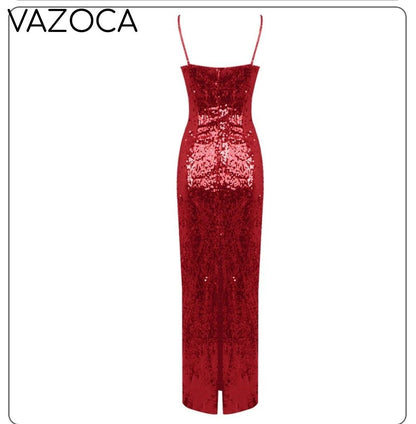Luxury Sequins Bodycon Maxi Dress