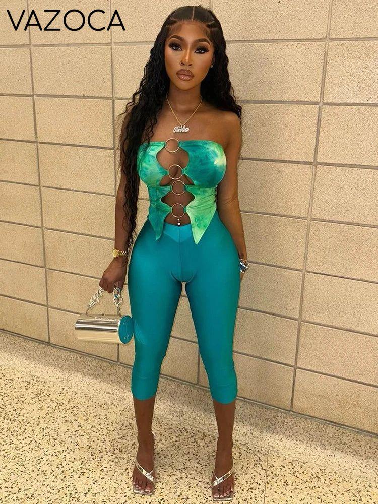 Metal Rings Pants Set