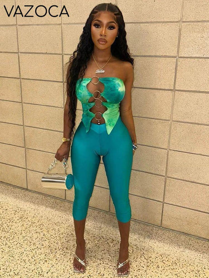 Metal Rings Pants Set