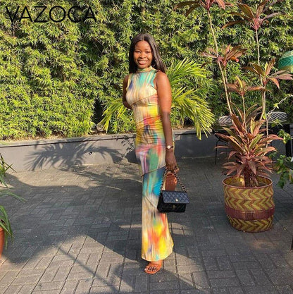 Aesthetic Tie Dye Maxi Dress