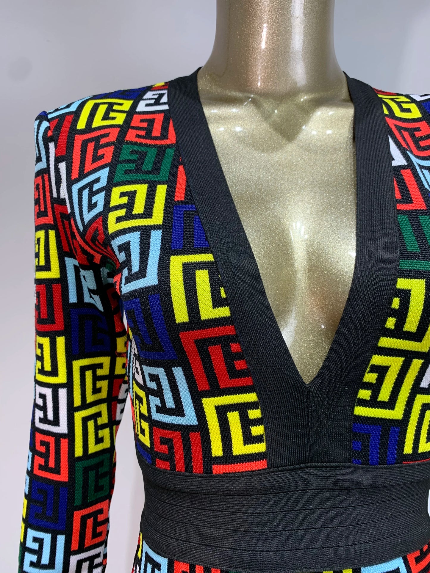 Luxe Jacquard Bandage Mini Dress