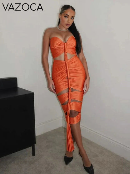 Maddy Ruched Silky Dress