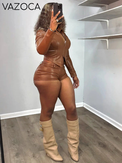 Timeless Leather Short Set