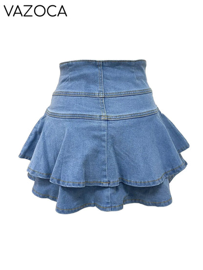 Abie Denim Skirt -Wash Blue